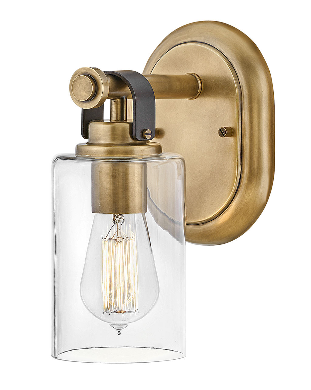 Single Light Vanity, 5" X 10.25", Heritage Brass