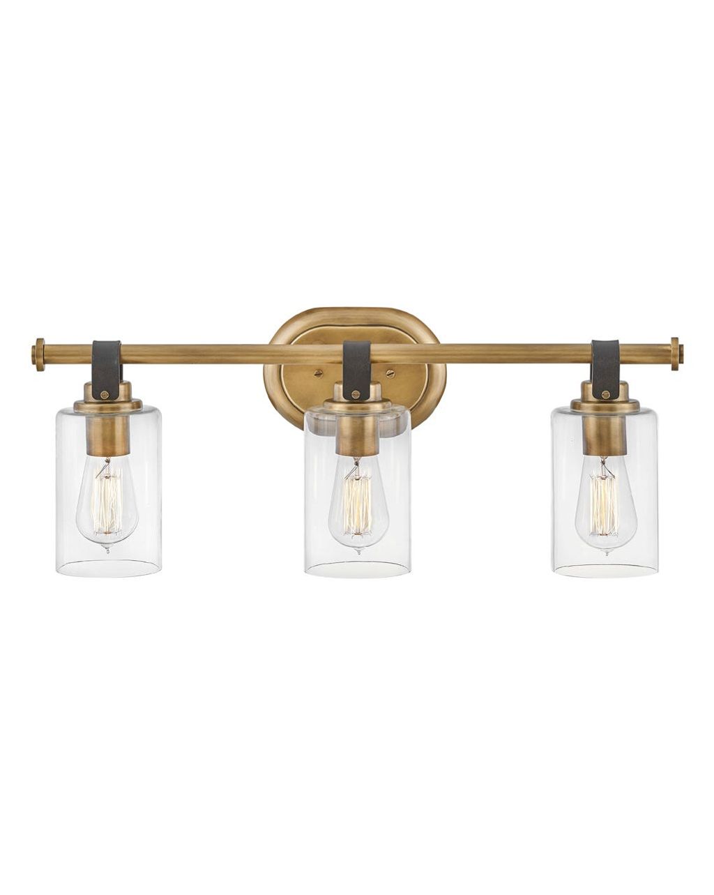 Preview image for Three Light Vanity, 24" X 9.5", Heritage Brass