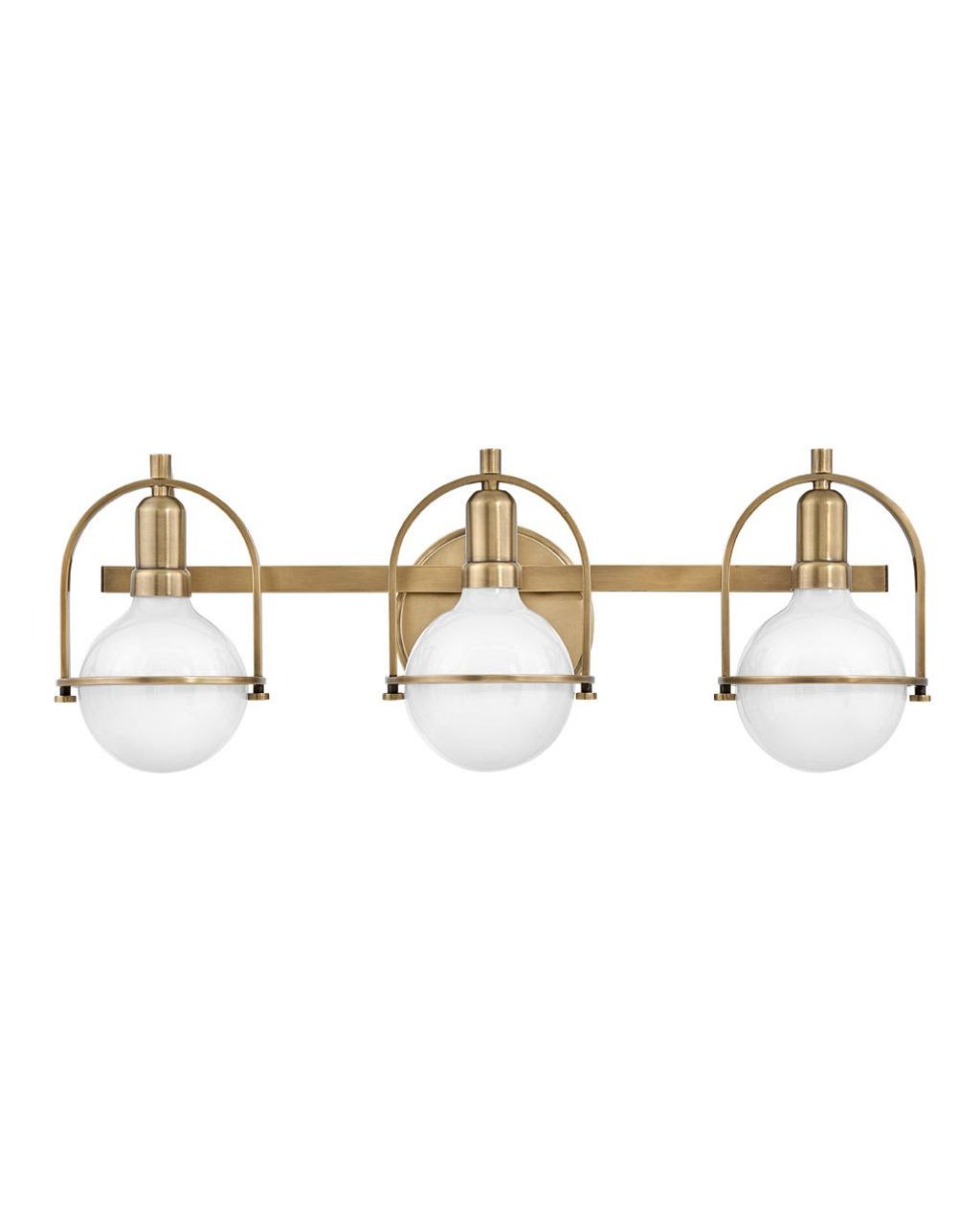 Three Light Vanity, 25" X 9", Heritage Brass