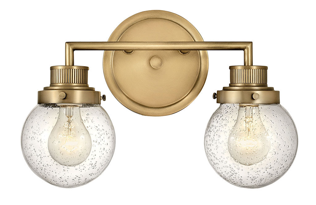 Two Light Vanity, 14.75" X 10", Heritage Brass