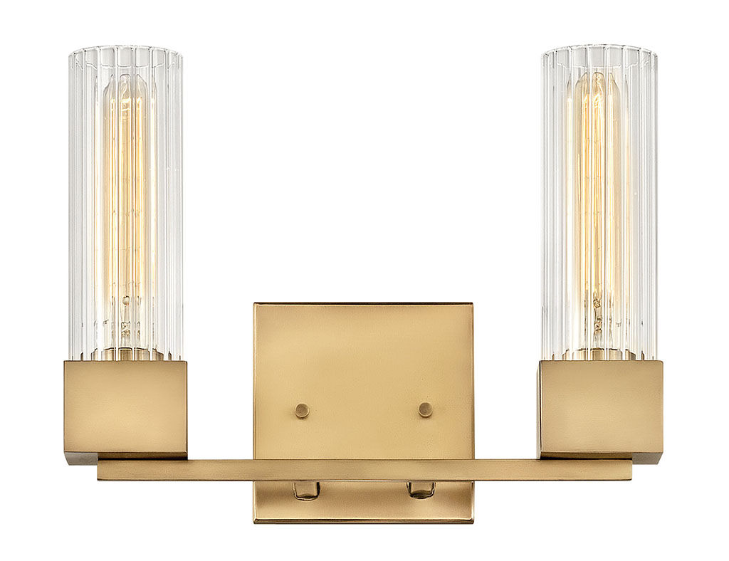 Two Light Vanity, 13" X 10", Heritage Brass