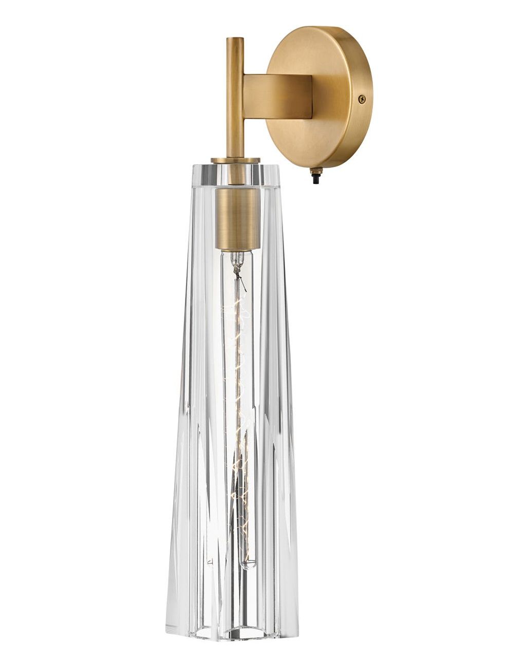 Single Light Sconce, 5" X 21", Heritage Brass With Clear Glass