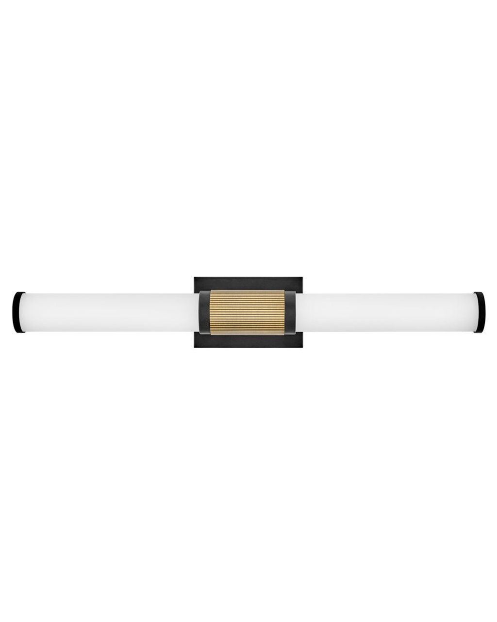 Preview image for Zevi Large Led Vanity, Black With Lacquered Brass Accents