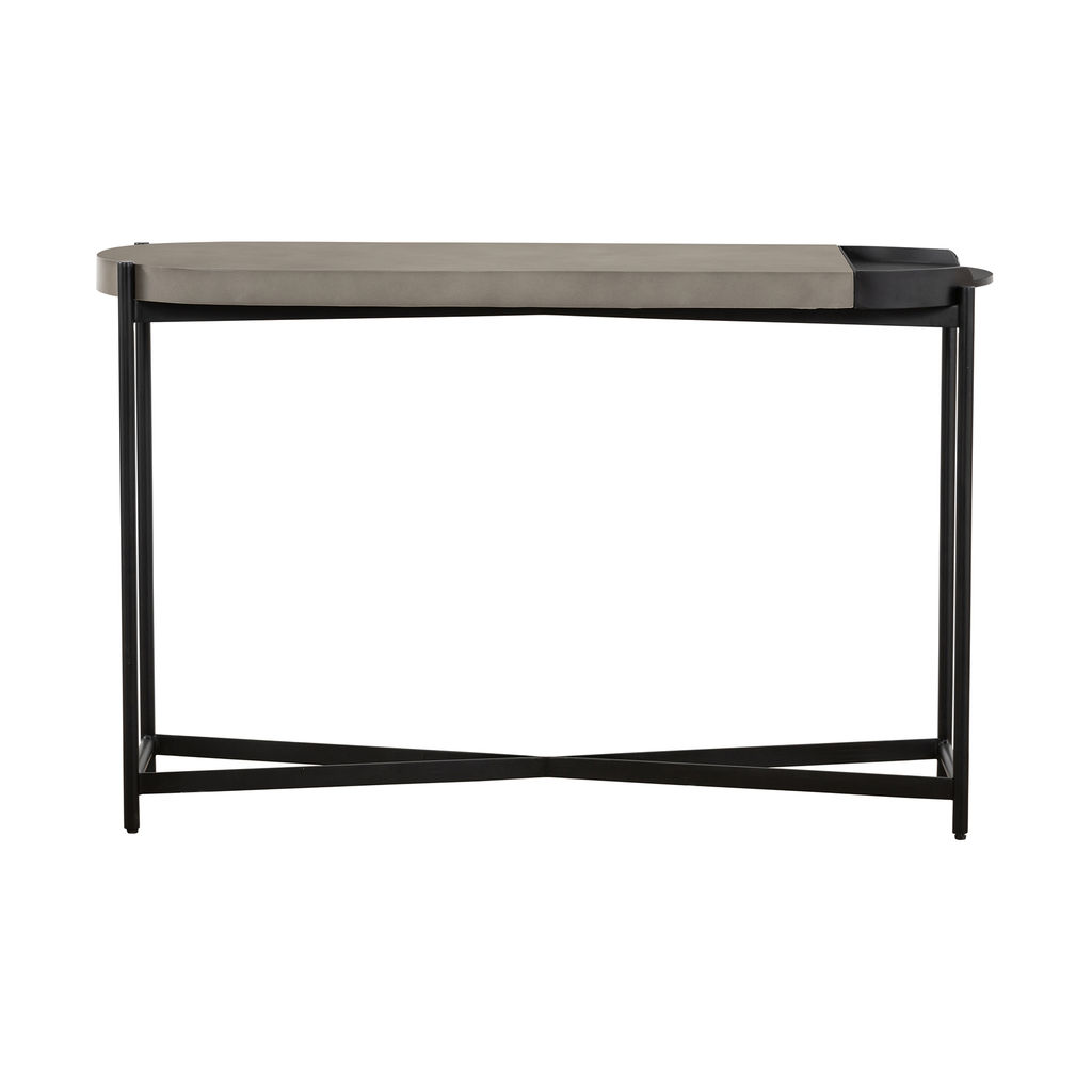 Dua Concrete And Black Metal Modern Console Table
