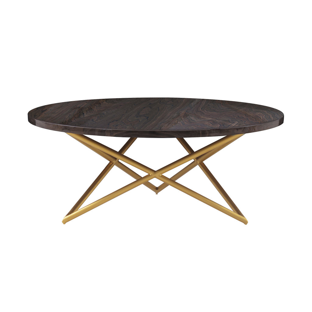 Preview image for Atala Brown Veneer Coffee Table With Brushed Gold Legs