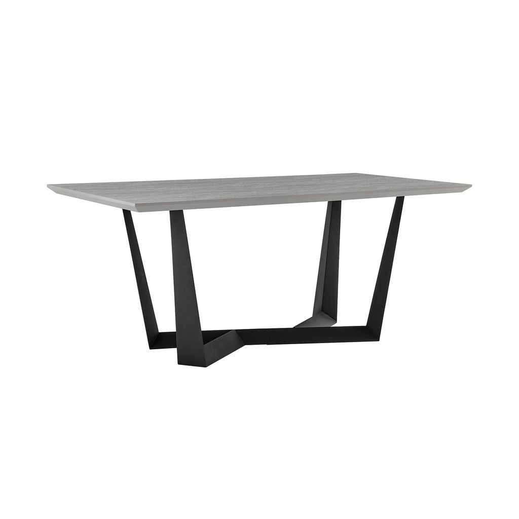 Radford Light Gray Rectangular Dining Table With Black Finish