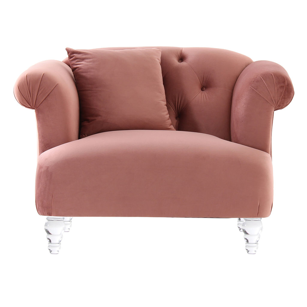 Preview image for Elegance Contemporary Chair In Blush Velvet With Acrylic Legs