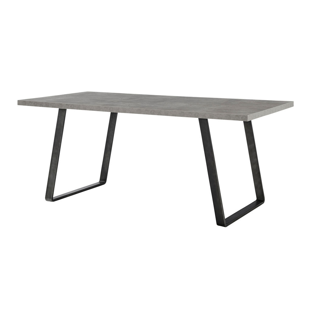 Coronado Contemporary Dining Table In Gray Powder Coated Finish With Cement Gray Top