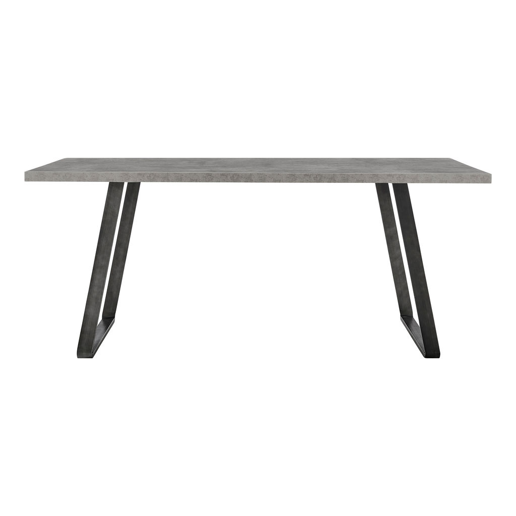 Coronado Contemporary Dining Table In Gray Powder Coated Finish With Cement Gray Top