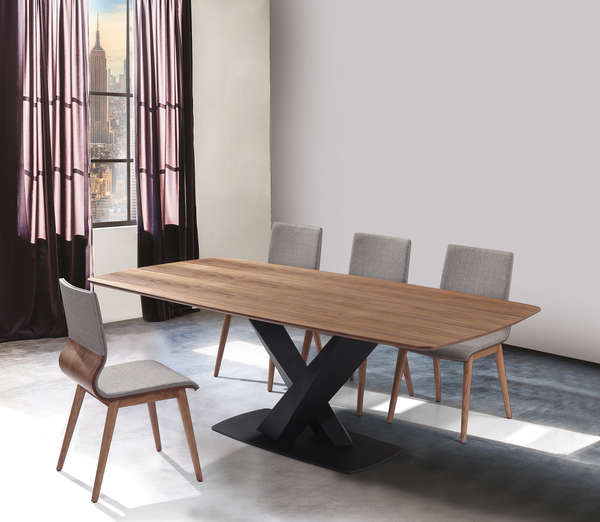 Mid-Century Walnut Wood 5 Piece Dining Set