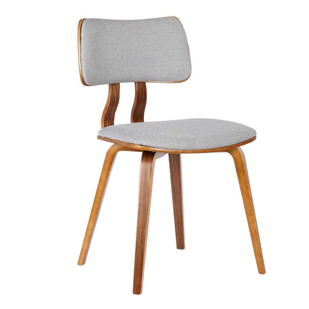 Preview image for Jaguar Mid-Century Dining Chair In Walnut Wood And Gray Fabric