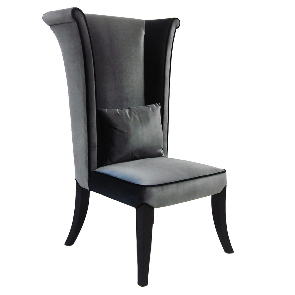 Preview image for Mad Hatter Dining Chair In Gray Rich Velvet
