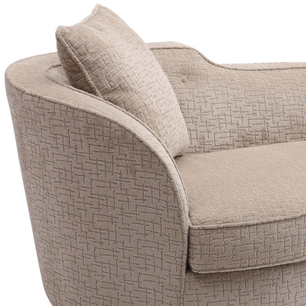 Palisade Transitional Sofa In Sand Fabric With Brown Legs