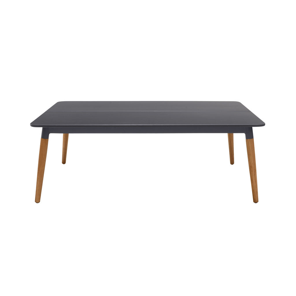 Preview image for Ipanema Outdoor Dark Grey Rectangular Coffee Table With Teak Legs