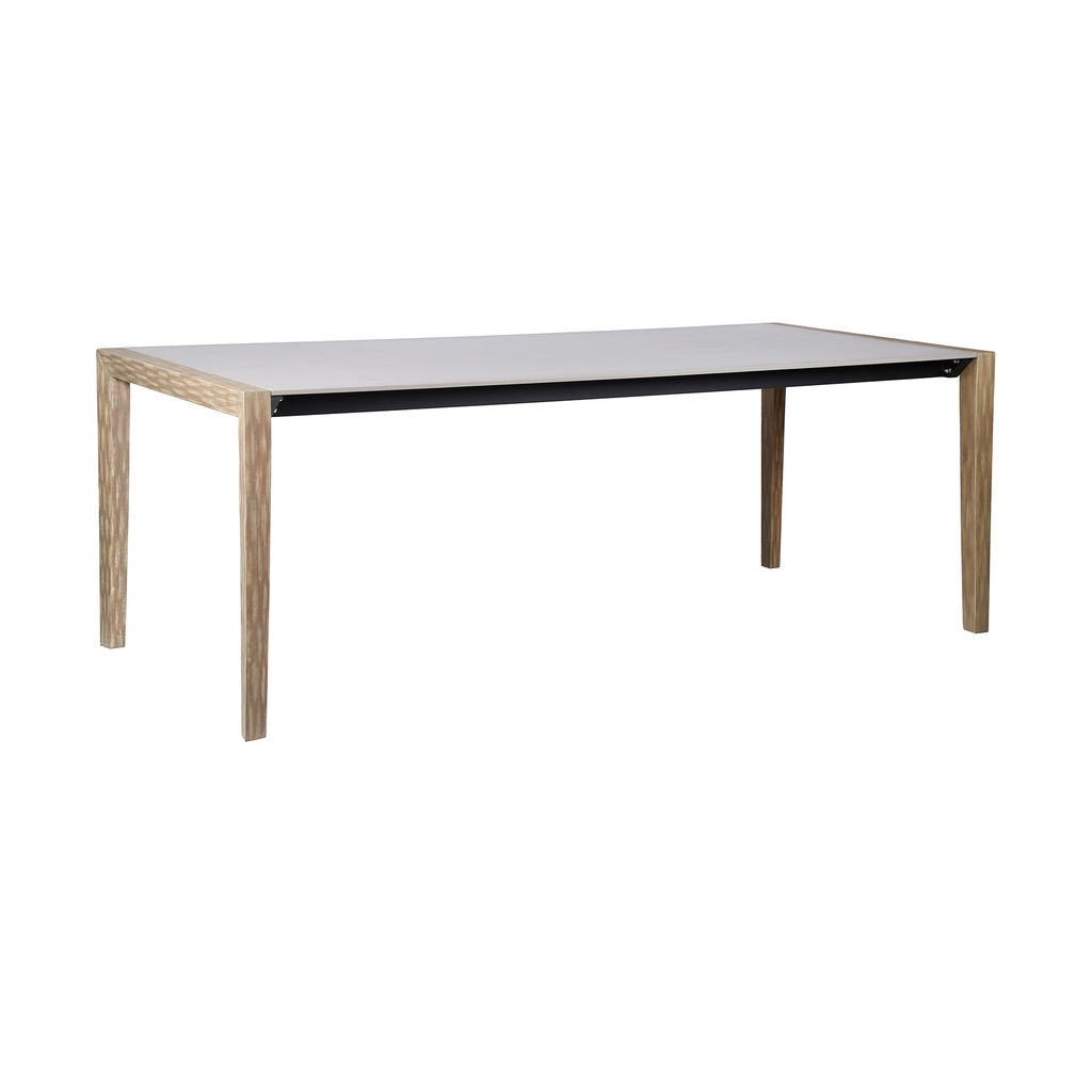 Preview image for Fineline Indoor Outdoor 80" Rectangle Dining Table In Light Eucalyptus Wood And Super Stone