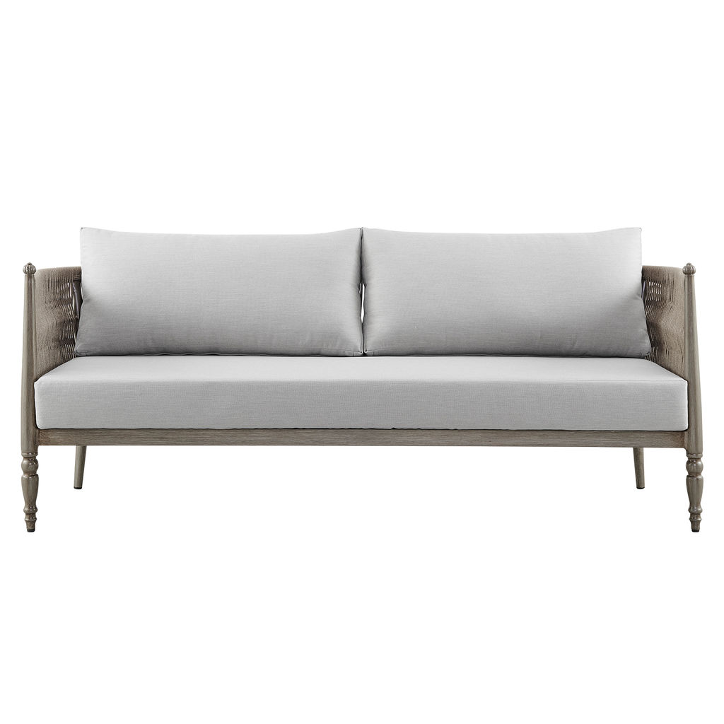 Safari 4 Piece Outdoor Aluminum And Rope Seating Set With Grey Cushions
