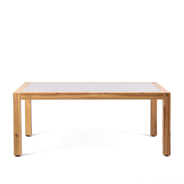 Sienna Outdoor Coffee Table With Teak Finish And Stone Top