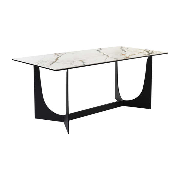Esme Dining Table In Stone And Metal