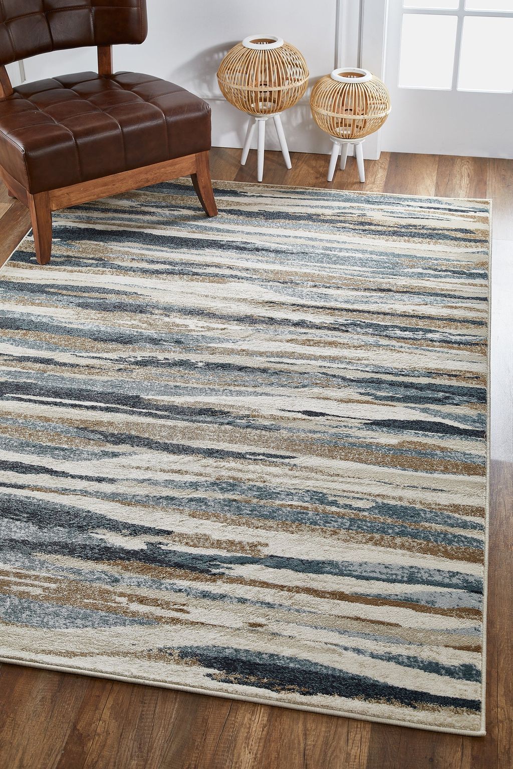 Avalon 5620 Ivory/Blue Landscapes Area Rug, 9' X 12'