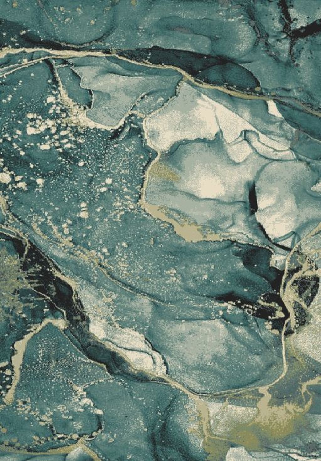 Illusions 6225 Teal Stone Area Rug, 7'10" X 10'10"
