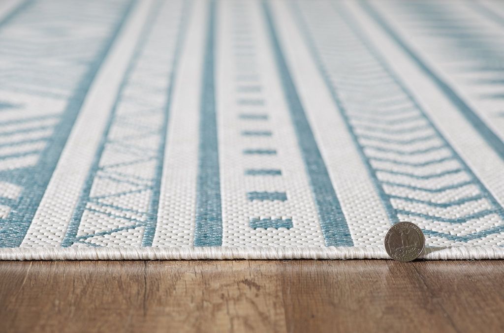 Provo 5777 Ivory/Aqua Natura Area Rug, 7'10" X 10'10"
