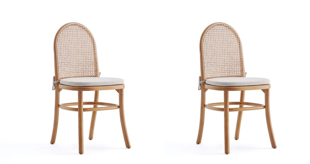 Preview image for Paragon Dining Chair 1.0 With Cream Cushions In Nature And Cane - Set Of 2