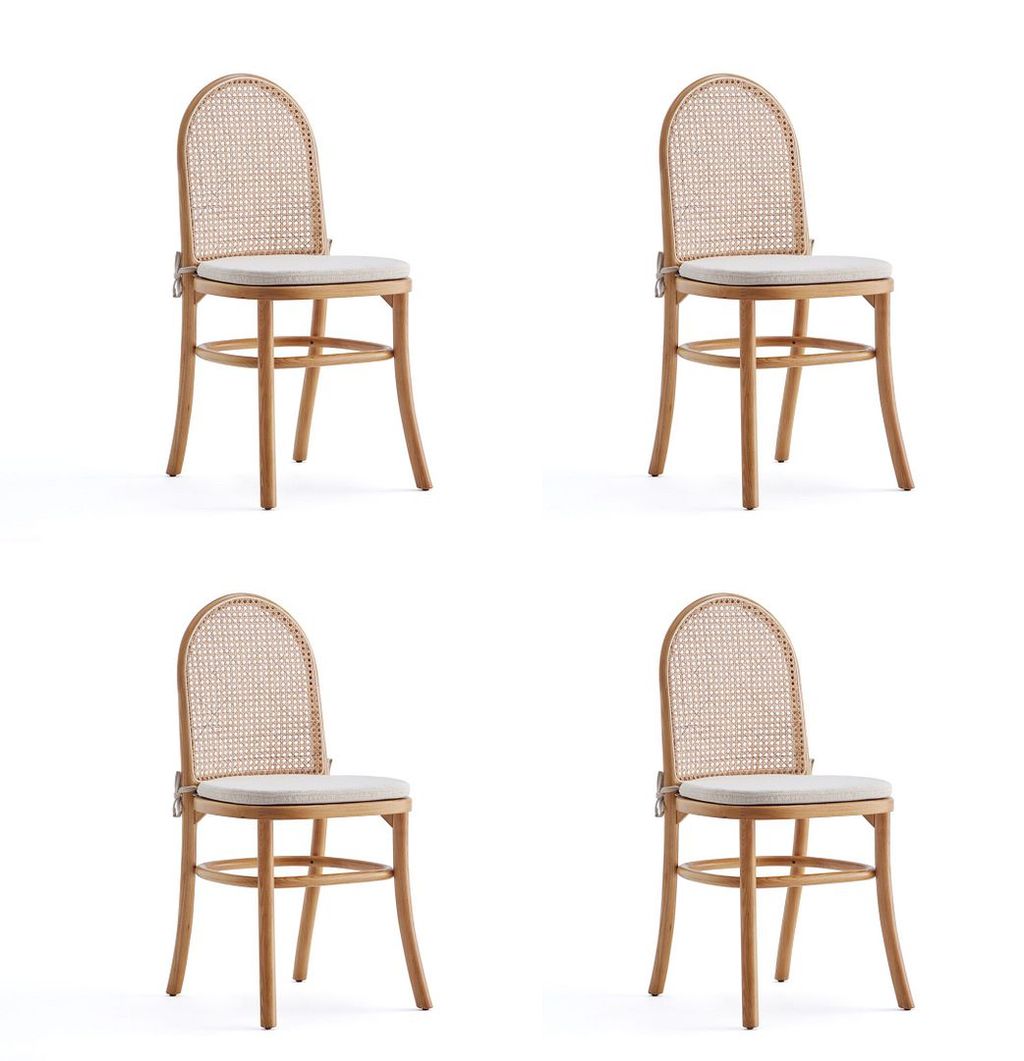 Preview image for Paragon Dining Chair 1.0 With Cream Cushions In Nature And Cane - Set Of 4
