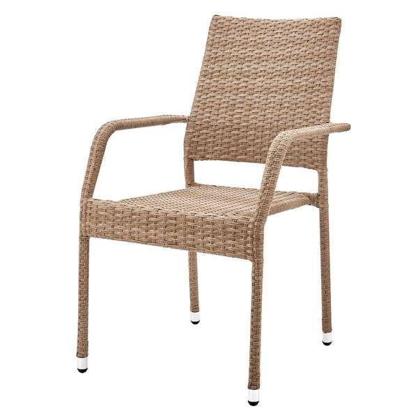 Genoa Patio Dining Armchair In Nature Tan Weave