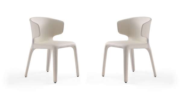 Conrad Cream Faux Leather Dining Chair (Set Of 2)