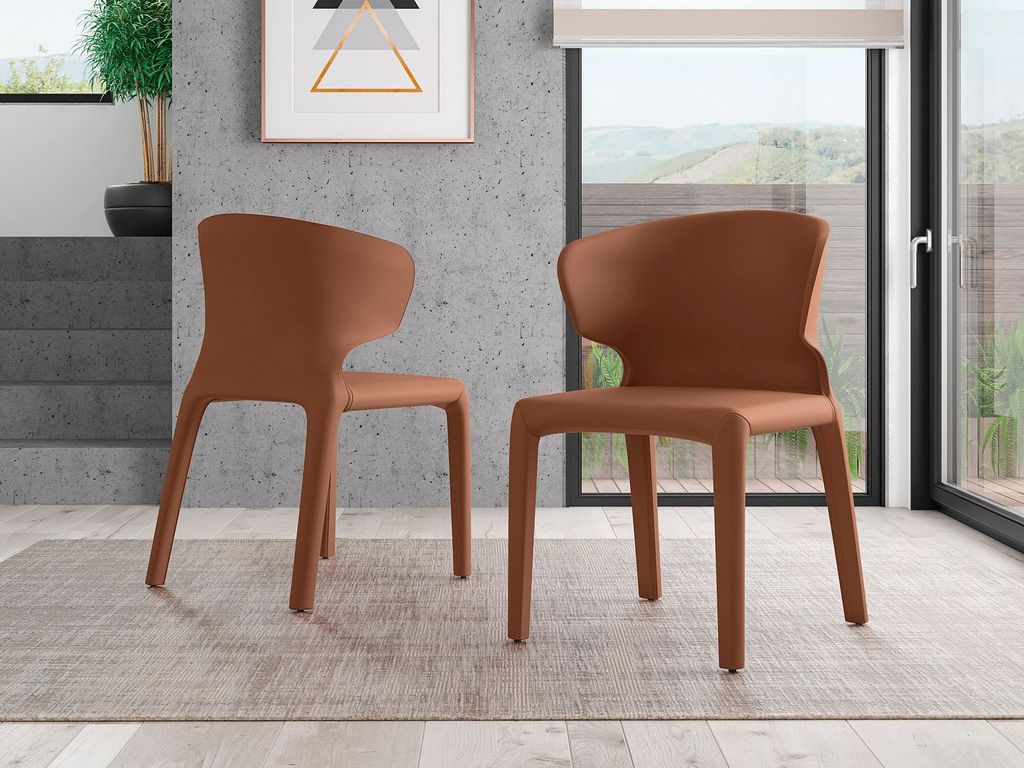 Conrad Saddle Faux Leather Dining Chair (Set Of 2)