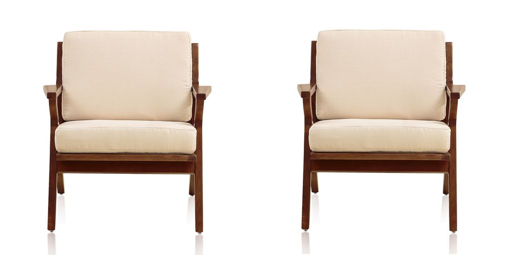 Preview image for Martelle Cream And Amber Twill Weave Accent Chair (Set Of 2)