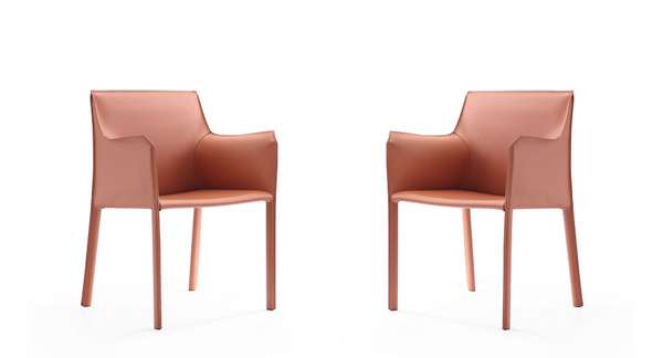 Paris Clay Saddle Leather Armchair (Set Of 2)