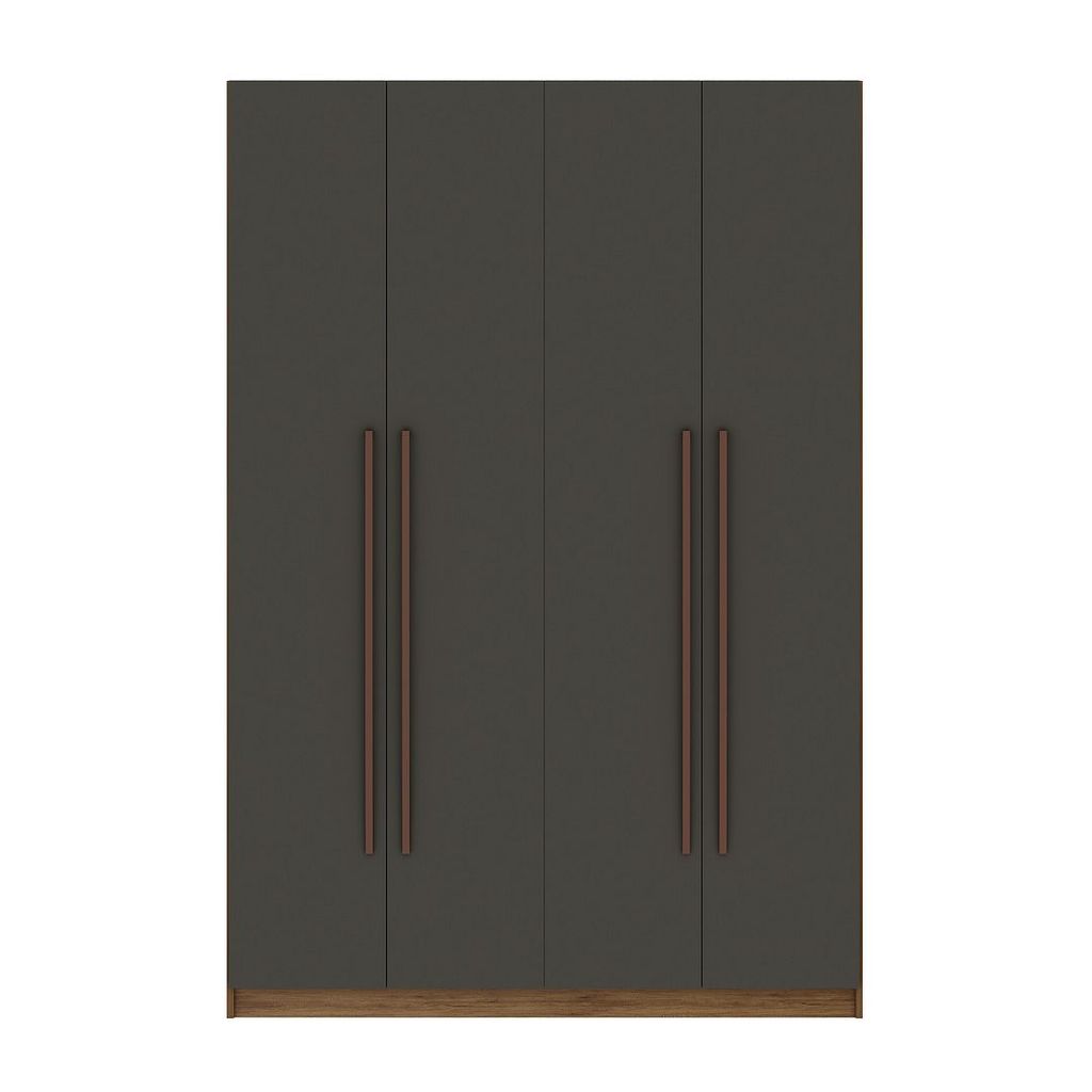 Preview image for Gramercy Modern 2-Section Freestanding Wardrobe Armoire Closet In Nature And Textured Grey