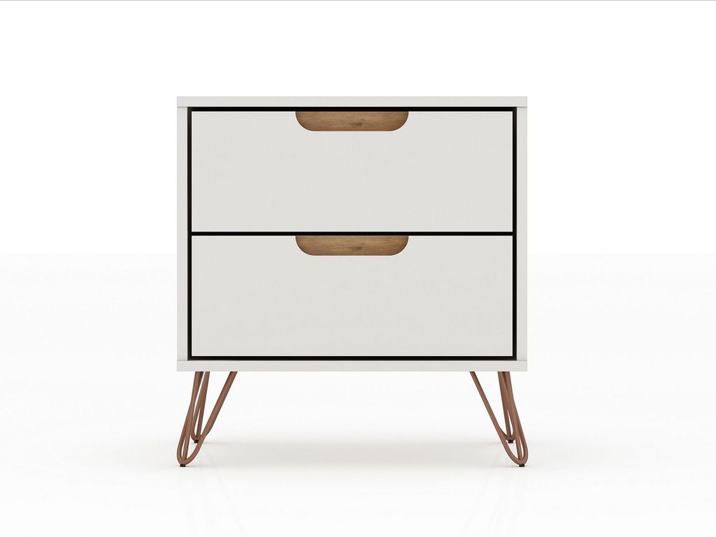 Rockefeller 2.0 Mid-Century- Modern Nightstand With 2-Drawer In