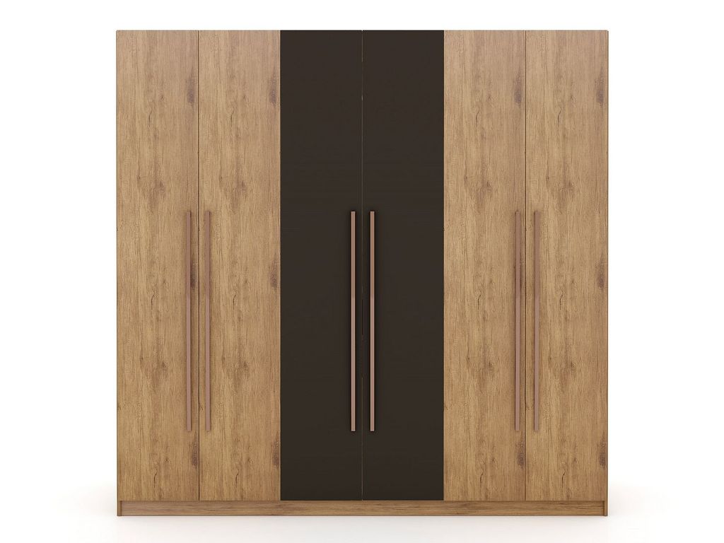 Preview image for Gramercy Modern Freestanding Wardrobe Armoire Closet In Nature And Textured Grey