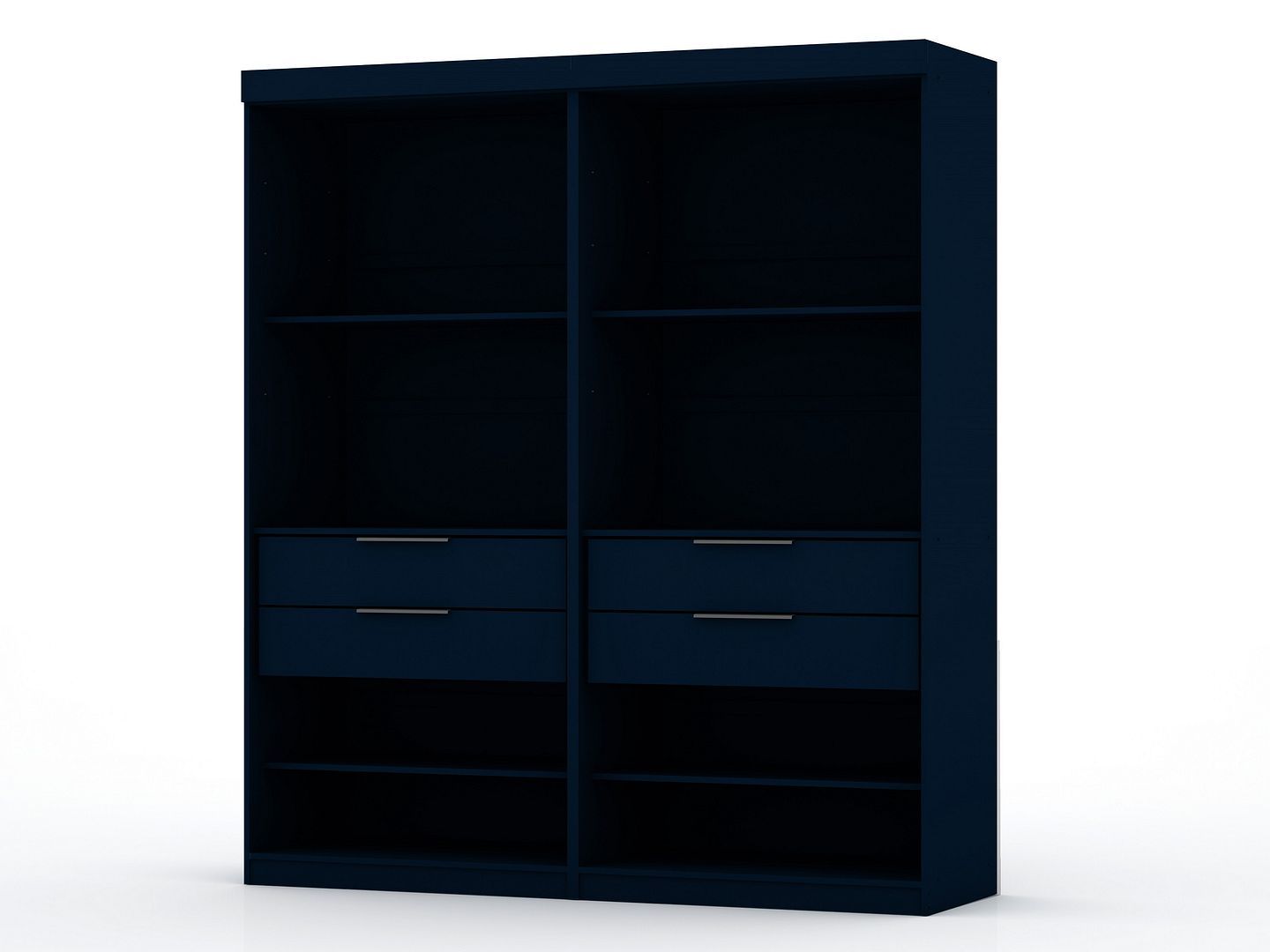 Preview image for Mulberry Open 2 Sectional Modern Wardrobe Closet With 4 Drawers - Set Of 2 In Tatiana Midnight Blue