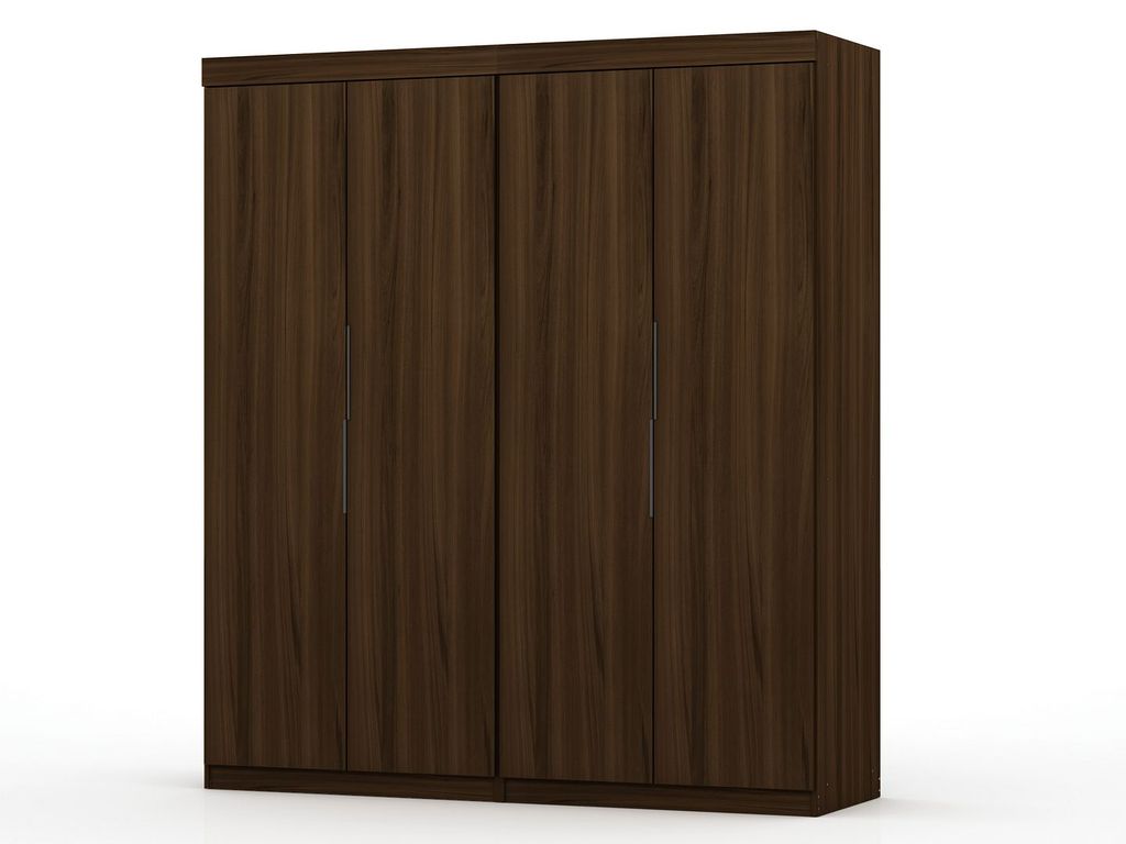 Preview image for Mulberry 2 Sectional Modern Wardrobe Closet With 4 Drawers - Set Of 2 In Brown