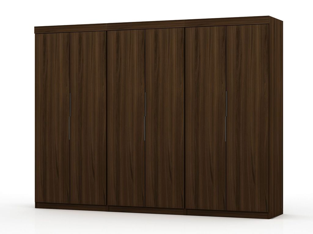 Preview image for Mulberry 2.0 Modern 3 Sectional Wardrobe Closet With 6 Drawers - Set Of 3 In Brown
