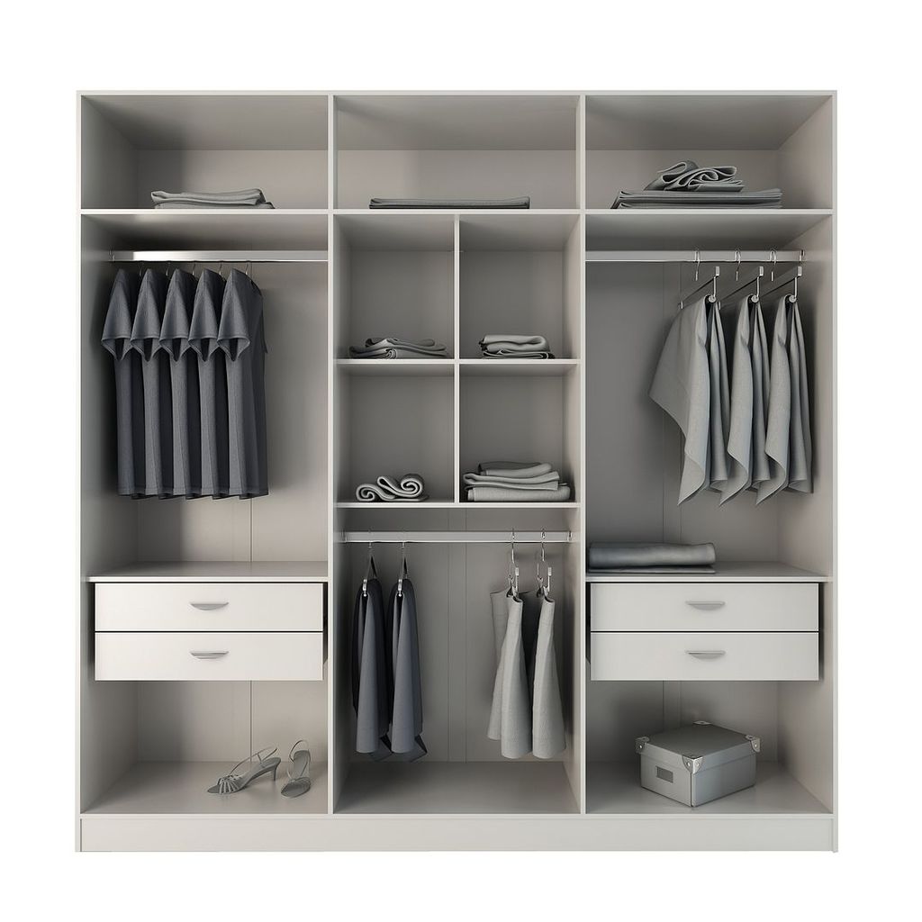 Preview image for Eldridge 4-Drawer He/She Freestanding Armoire In White Gloss