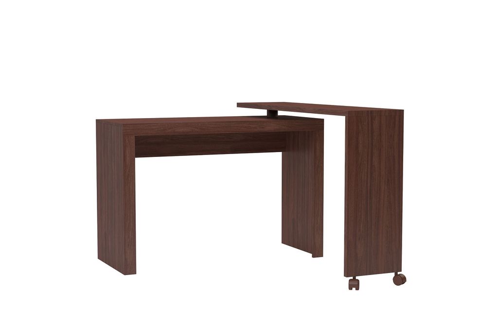 Calabria Nested Desk With Swivel Feature In Nut Brown