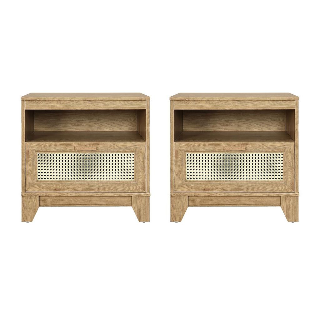 Preview image for Sheridan Modern Cane Nightstand In Nature- Set Of 2