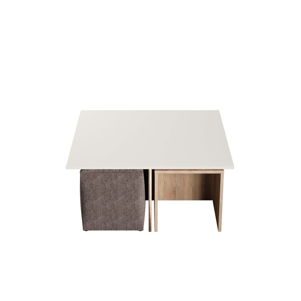 Preview image for Haley Nested Coffee Table & Ottoman Set In Natural & Nude In Natural And Nude