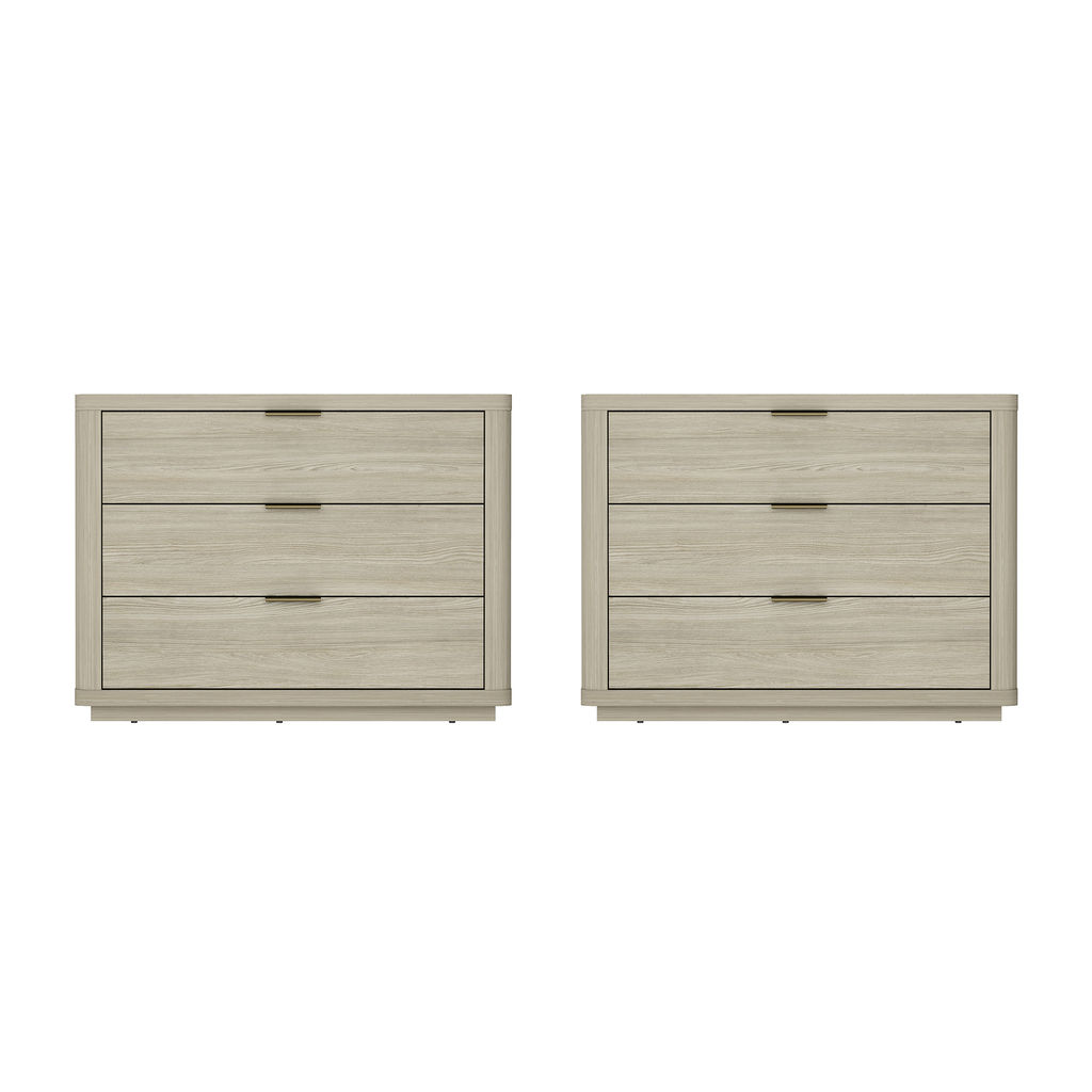 Evelyn Modern 32 Nightstand 4.0 With 6 Full Extension Drawers In Natural - Set Of 2