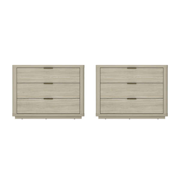 Evelyn Modern 32 Nightstand 4.0 With 6 Full Extension Drawers In Natural - Set Of 2