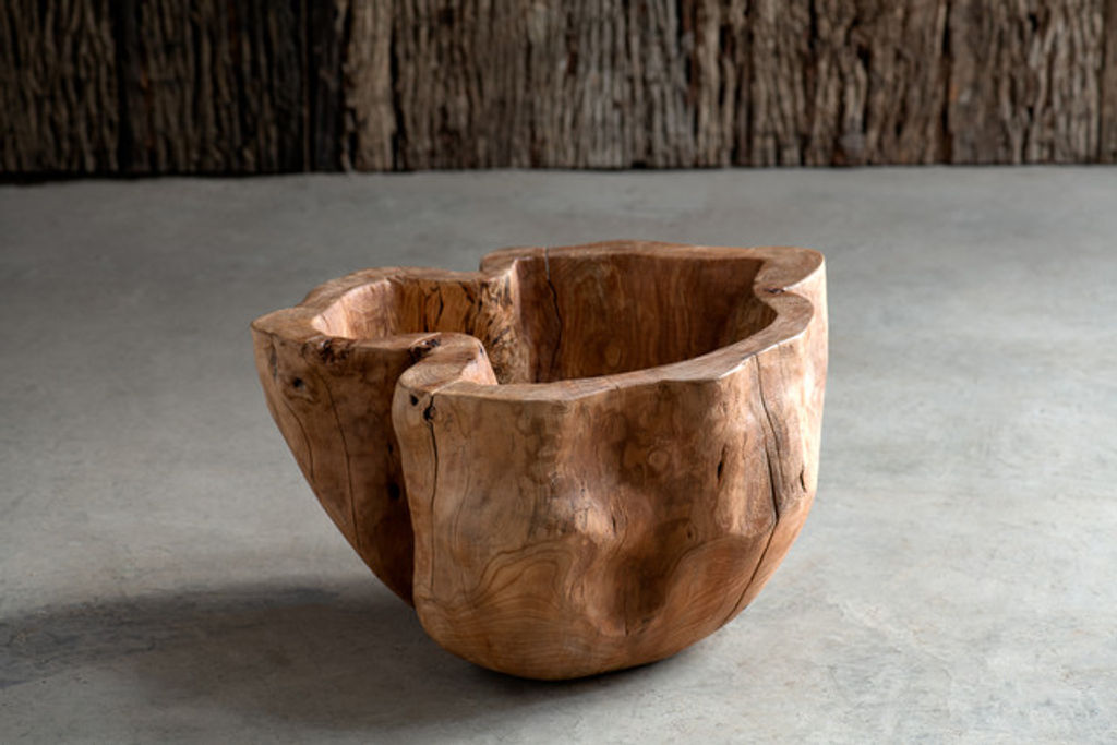 Preview image for Live Edge Bowl, 17" X 11.5", Natural, Bleached, Black