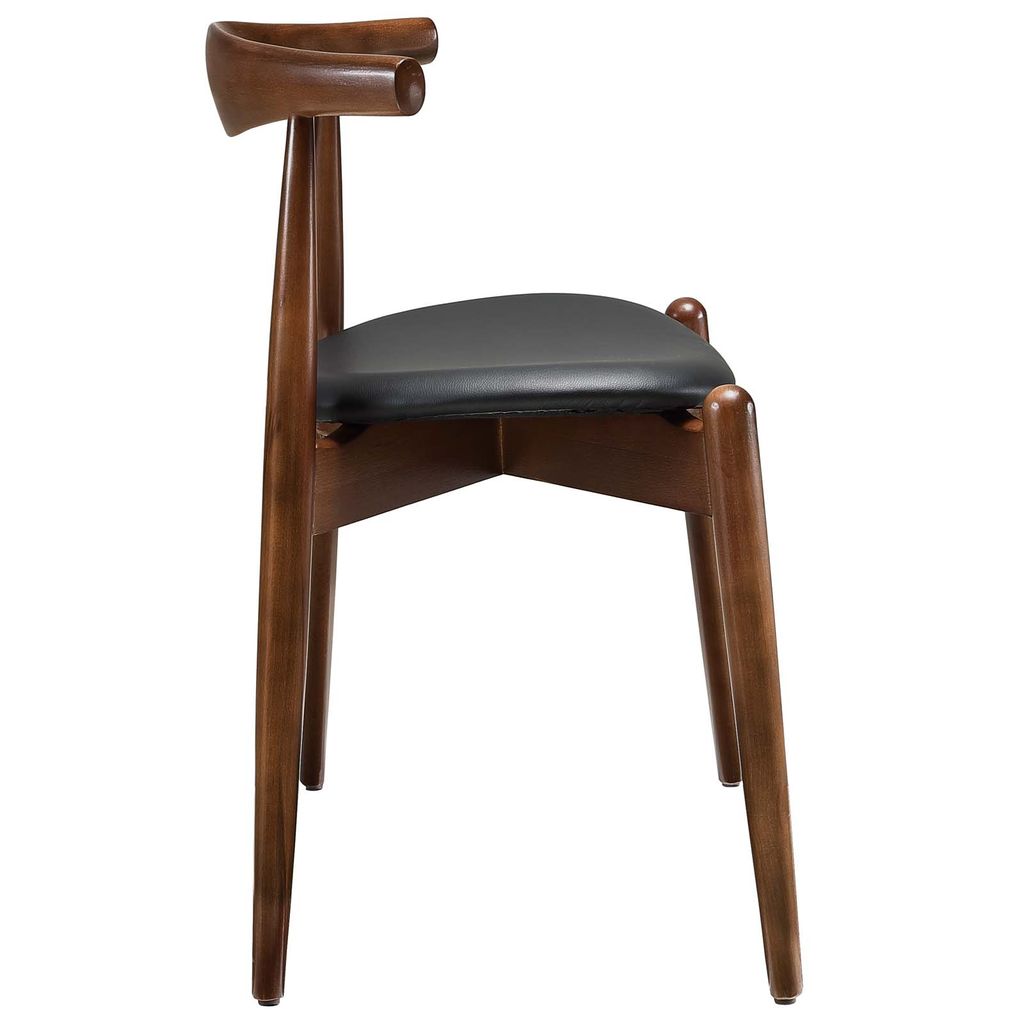 Stalwart Dining Side Chairs Set Of 2 In Dark Walnut Black