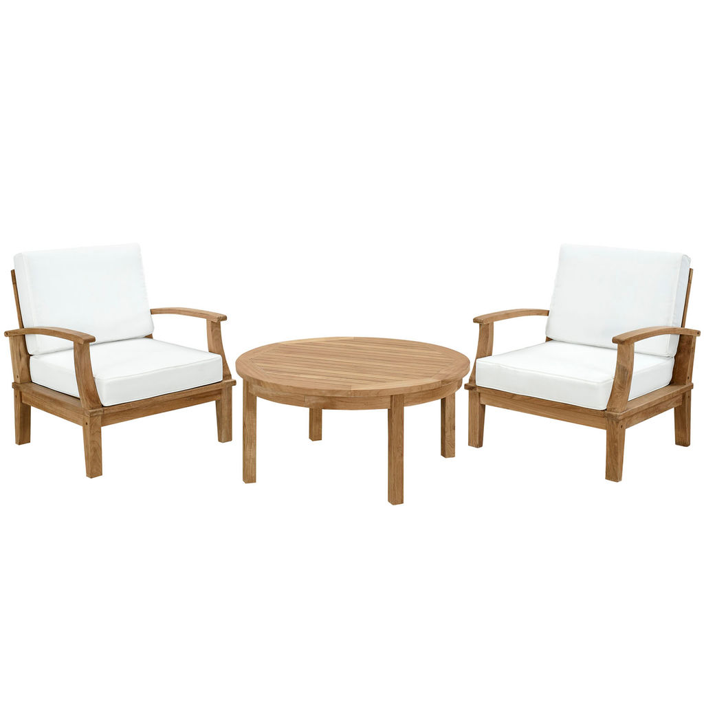 Preview image for 3 Piece Outdoor Patio Teak Set In Natural White