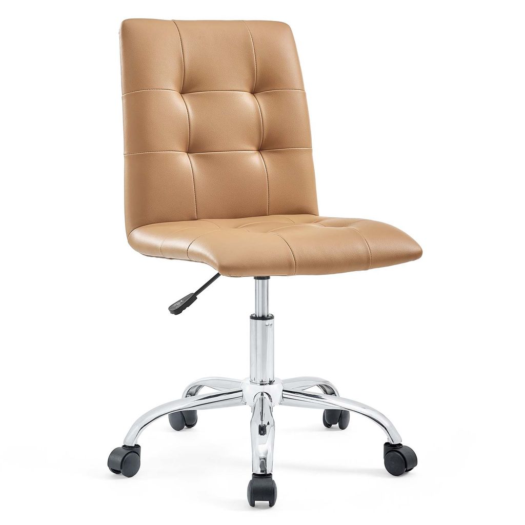 Prim Armless Mid Back Office Chair In Tan