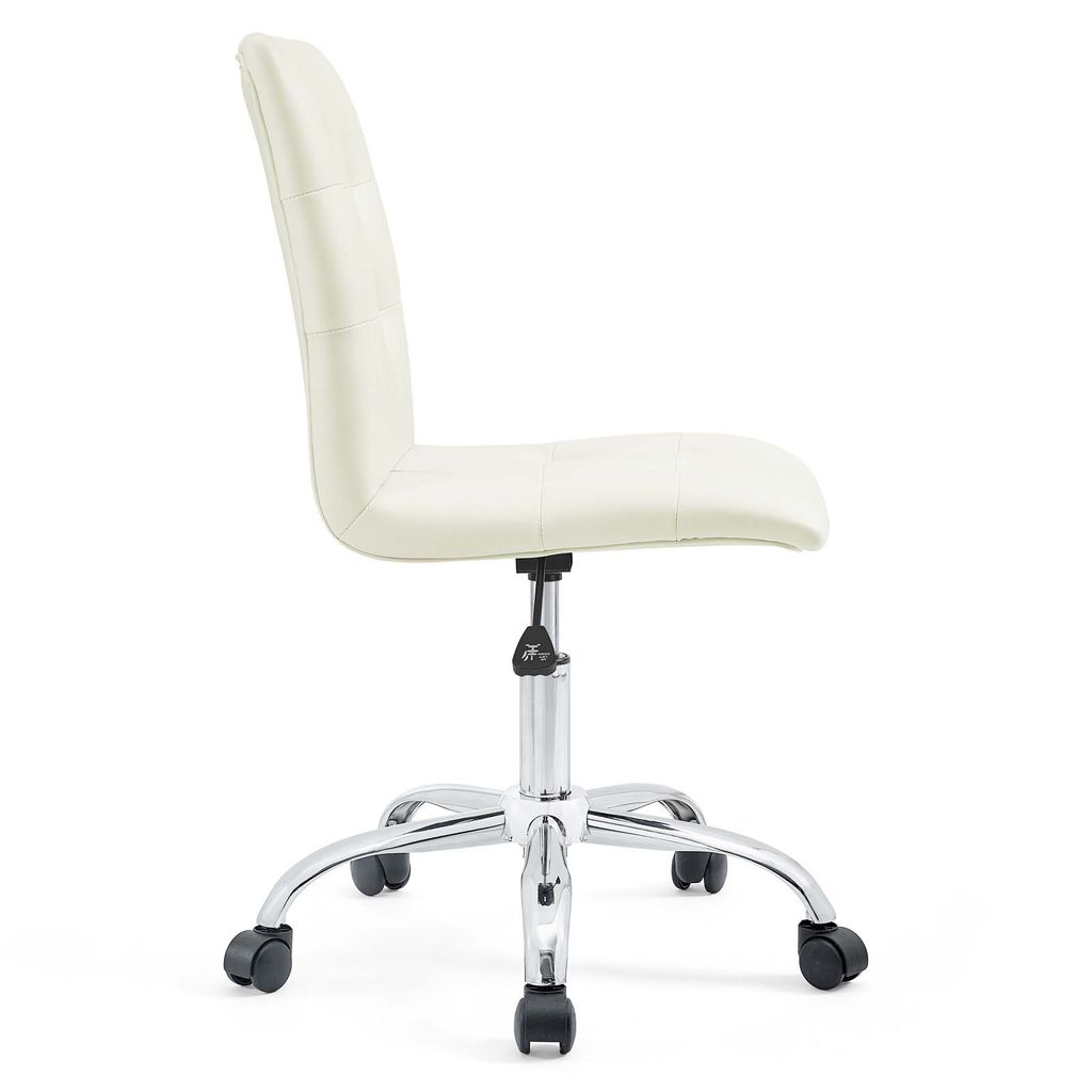Prim Armless Mid Back Office Chair In White