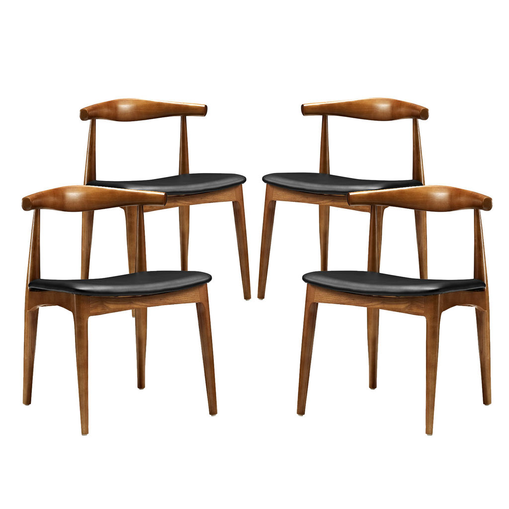 Tracy Dining Chairs Wood Set Of 4 In Black